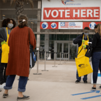 U.S Election day sets off to an early start as voters wore masks