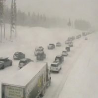 Major weekend snow blankets Northern California closes mountain roads