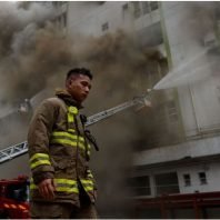 Hundreds evacuated after warehouse fire in congested Hong Kong area.
