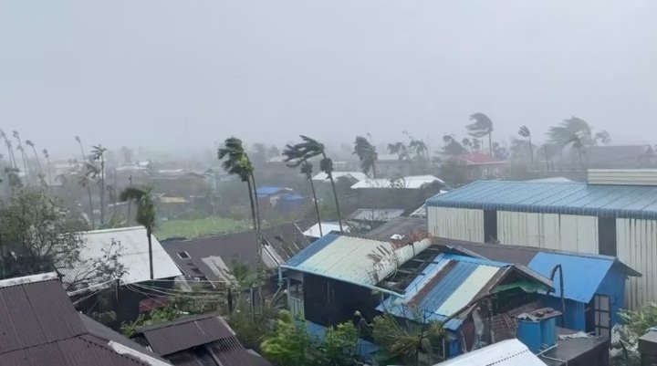 Powerful storm hits Myanmar, killing three.