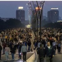Belgrade protests mass shootings with tens of thousands.