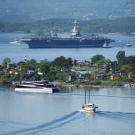 NATO exercises bring US aircraft carrier to Oslo.