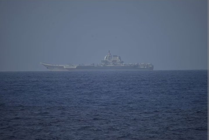 Taiwan says Chinese aircraft carrier crossed strait.