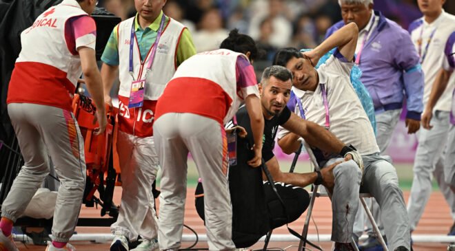 athletics-official-in-stable-condition-after-being-hit-by-hammer